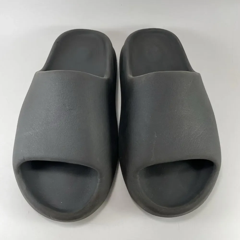 Adidas Yeezy Slide Onyx Mens Size 7 Black Charcoal Dark Grey Foam Sandals